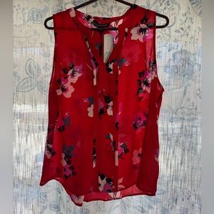 41 Hawthorn Red Floral Sleeveless Blouse